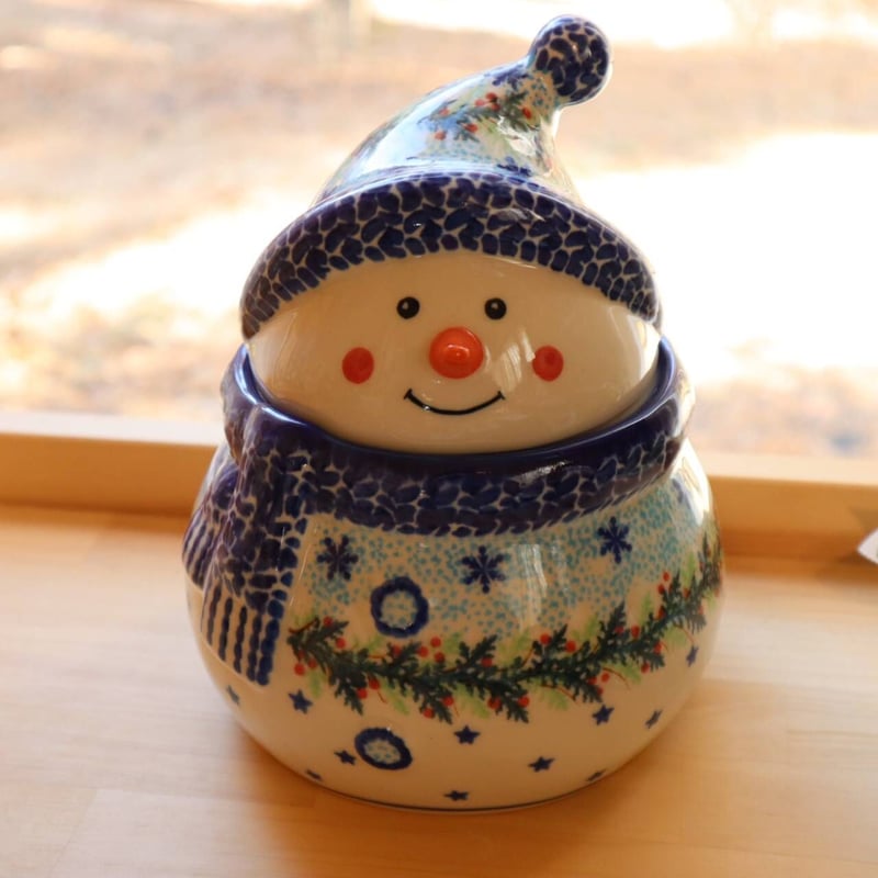 ポーリッシュポタリー ポーランド食器 雪だるま スノーマン 雪だるま