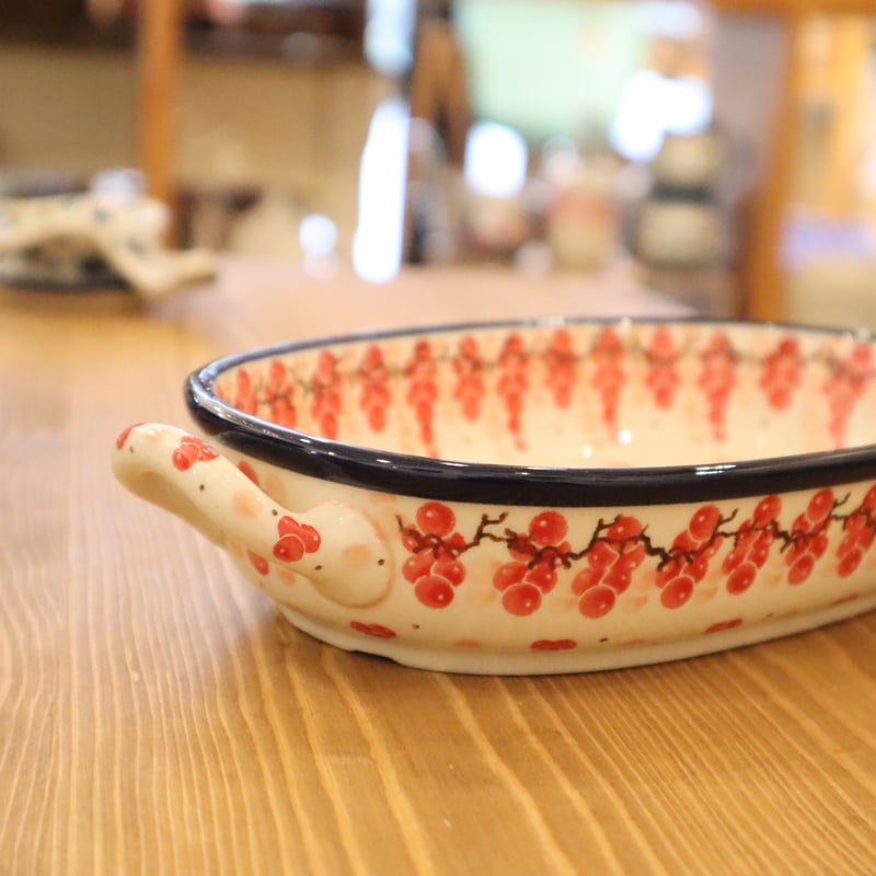 取手付きグラタン皿(赤い実) | colorful