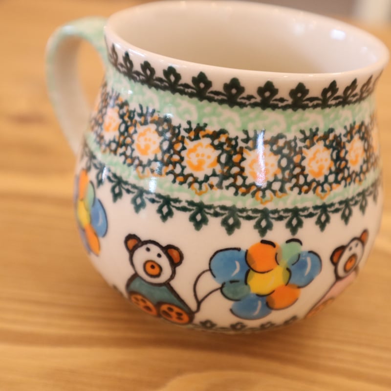 ポーリッシュポタリー♥風船くまさん&ブルーベアー♥未使用品♥専用商品 ポーリッシュマグ 小（くま風船） | colorful