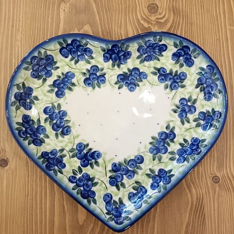 ★レア柄★ポーリッシュポタリー　ハート大皿 激レア！】【新品・未使用】ポーリッシュポタリー セラミカ ハートの