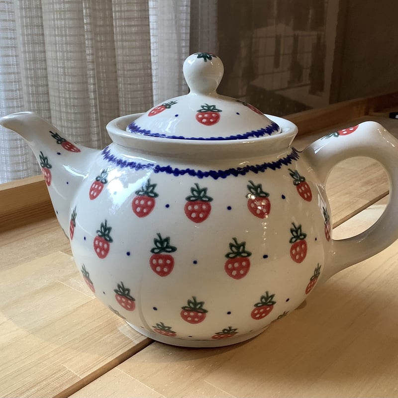ポーリッシュポタリー VENA 節約 大つぶいちご ティーポット