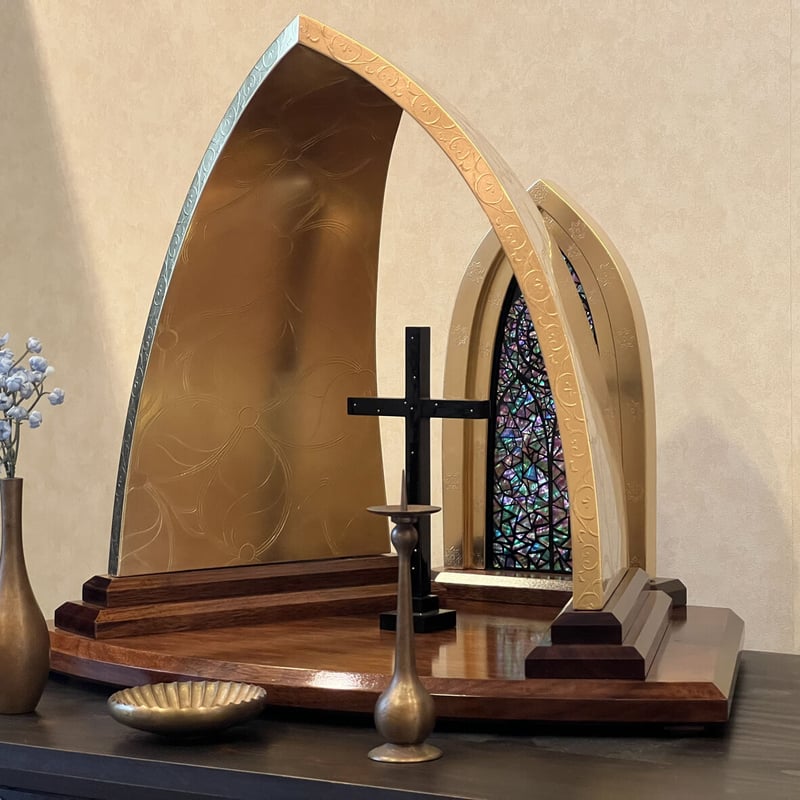 美品 仏壇 創価学会 いす式 中古仏壇 868 キュービック ウォールナット