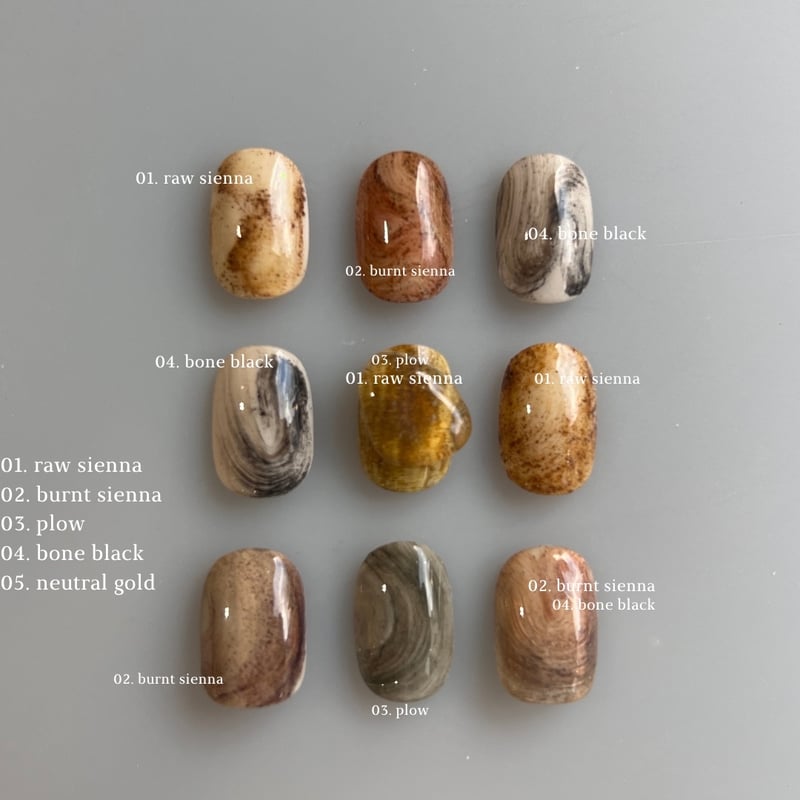 uña pigment 01~06各色, set< 01~05 >, set< 01~06