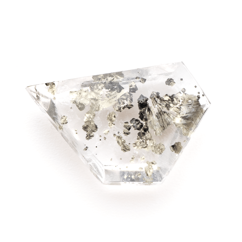 銀色にきらめくパイライト入り】パイライトインクォーツ 7.35ct