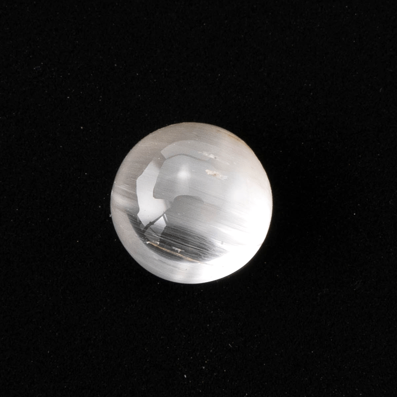 白銀に輝く針とキャッツが美しい】トパーズキャッツアイ 3.52ct | まる