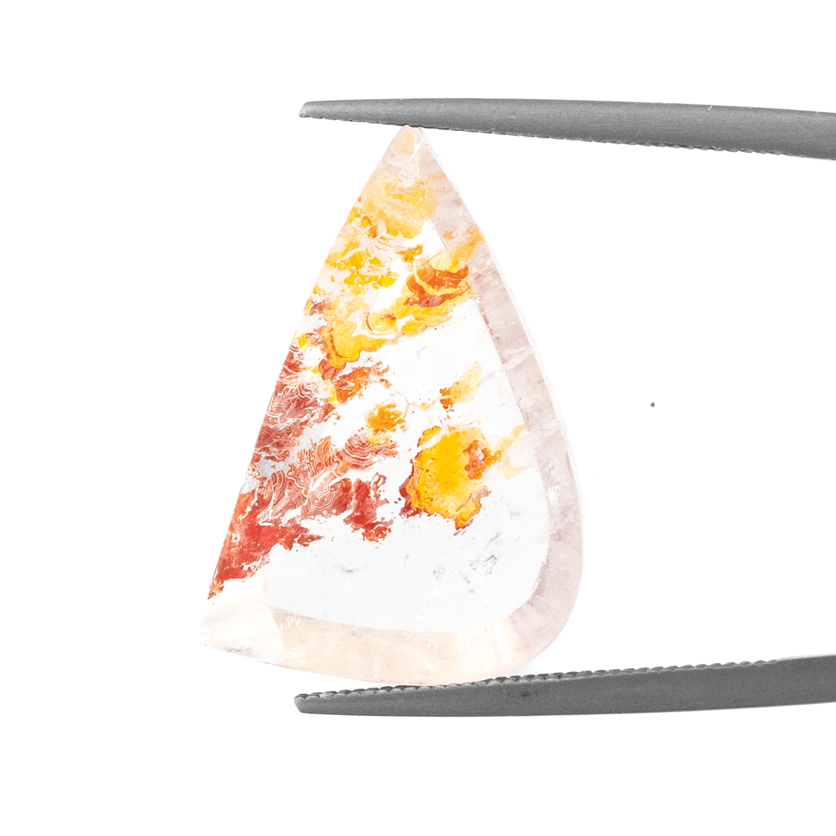 高品質◎バイカラーライトスモーキークォーツダブルポイント　虹＆リモナイトin 魅惑のインクルージョン】 リモナイトインクォーツ 13.15ct | まるむ商会