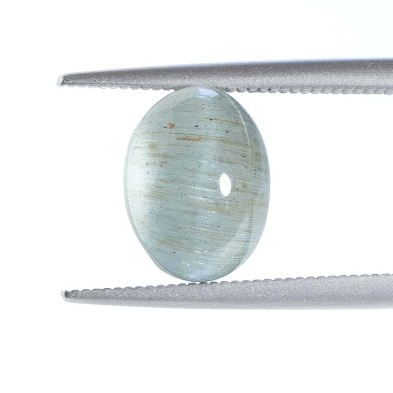ほんのり輝くキャッツが美しい】アクアマリンキャッツアイ 4.9ct