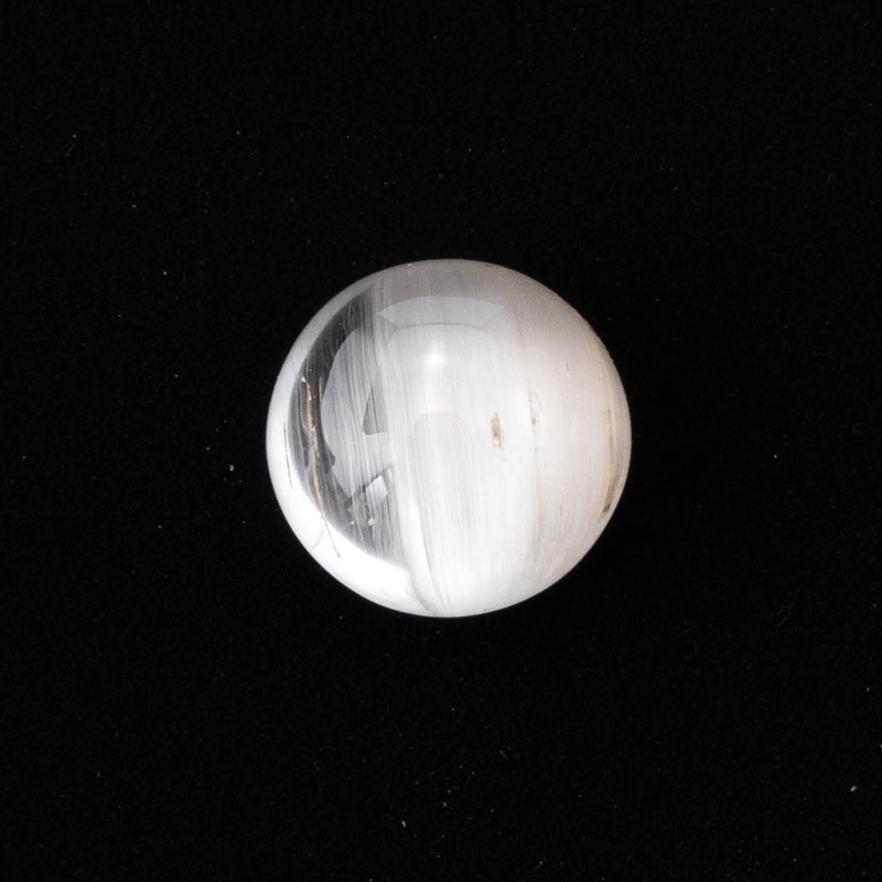 白銀に輝く針とキャッツが美しい】トパーズキャッツアイ 3.52ct | まる