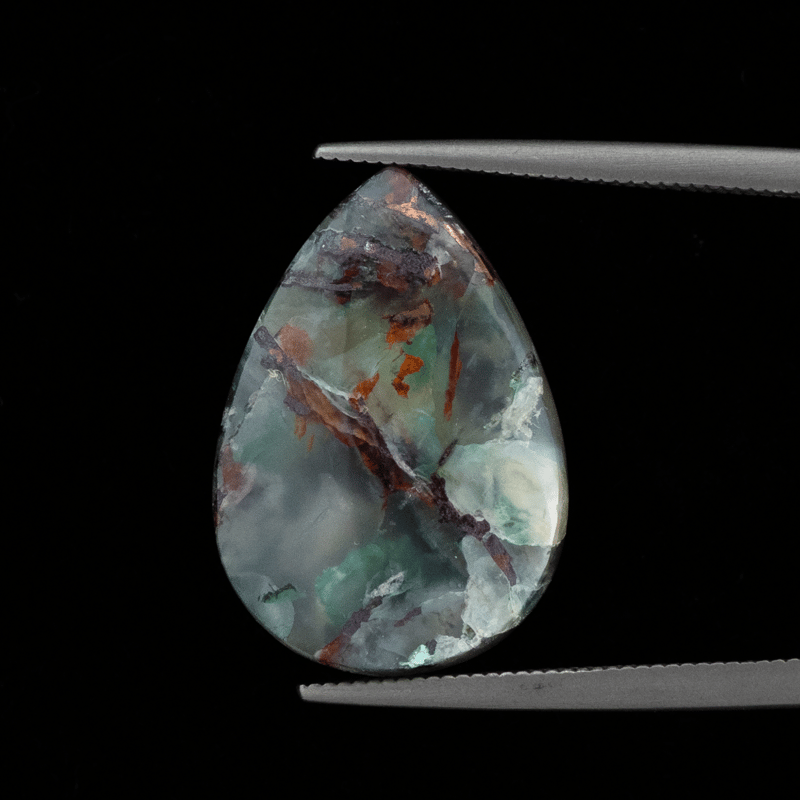 鮮やかインクルージョン】コッパークリソコラインカルセドニー 11.40ct