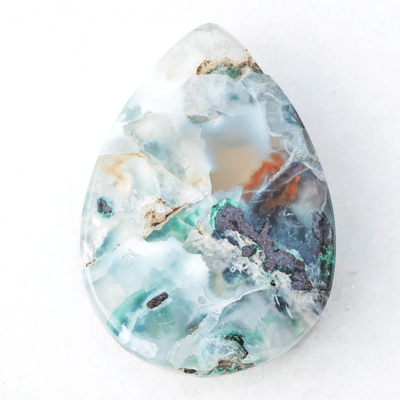 鮮やかインクルージョン】コッパークリソコラインカルセドニー 14.0ct 