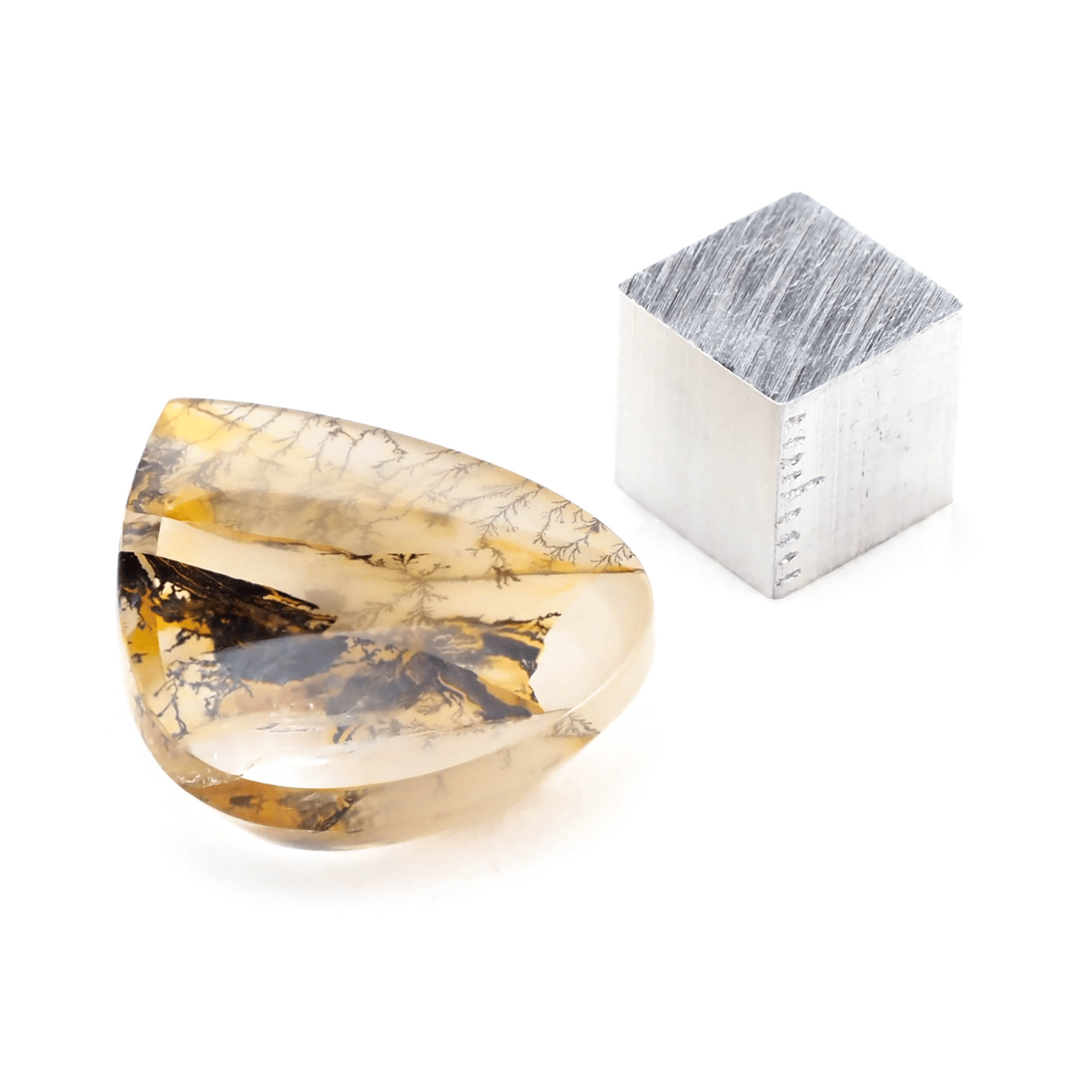 no.085 白波ジェイドとデンドリック　一点物 景色を宿したクォーツ】デンドリティッククォーツ 24.95ct | まるむ商会