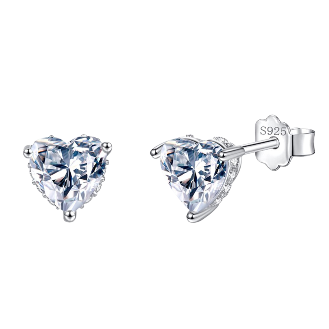 coeur* 計1.0ct 最高級グレード モアサナイト ハートピアス starring s...