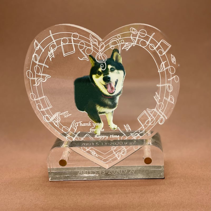 アクリルブロック・ハート 専用台座付き | あにまるぷりんといね 