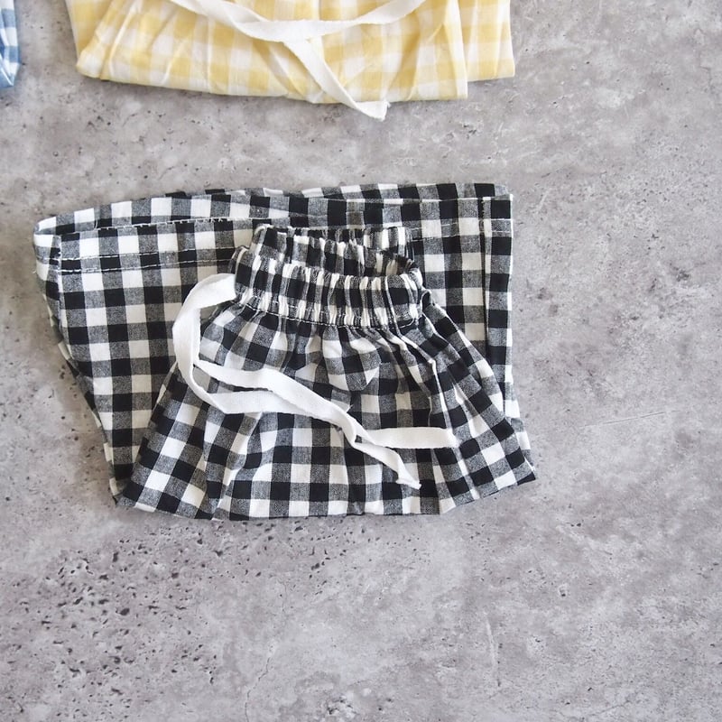 ギンガムチェックショートパンツ ＊グリーン 0060 | Rabbits