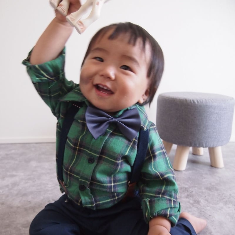 グリーンチェックシャツ&サスペンダー付きパンツ 0197 | Rabbits