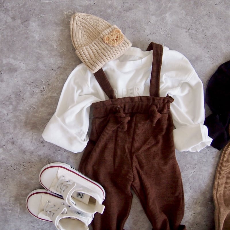 ベビー人気No.1》コーデュロイライクベビーサロペット ＊ブラウン