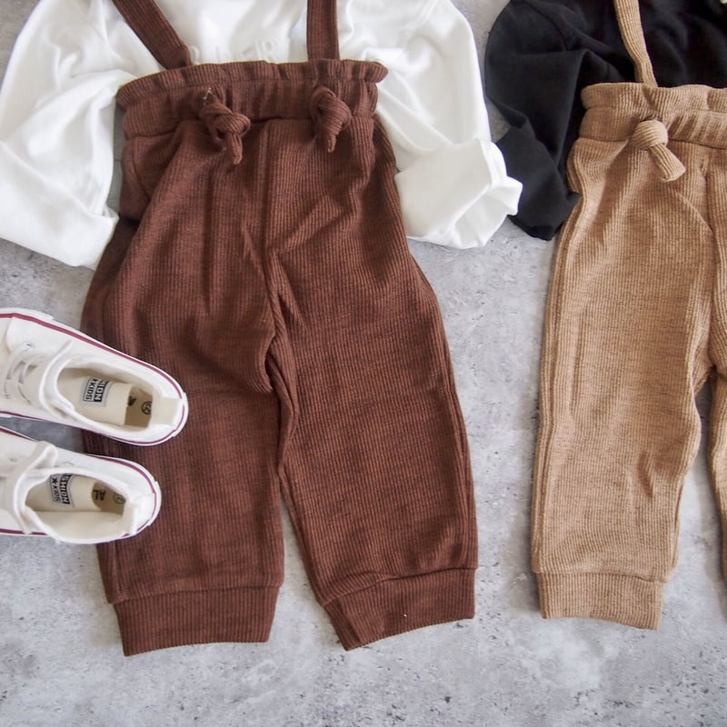 ベビー人気No.1》コーデュロイライクベビーサロペット ＊ブラウン