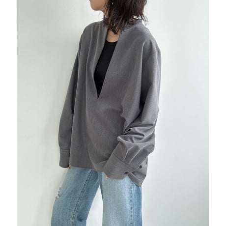 sharp slit blouse【K1-234126】