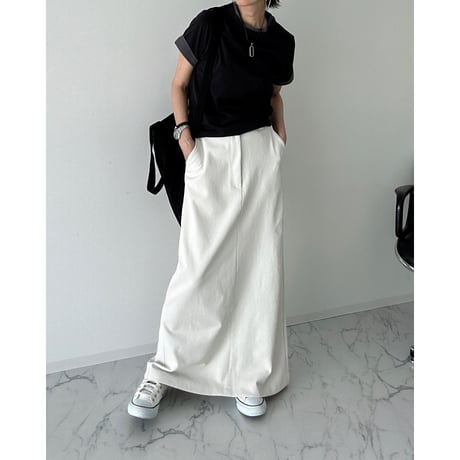 chino long skirt【K2-251314】
