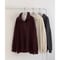 henry neck loose knit【K2-22318】