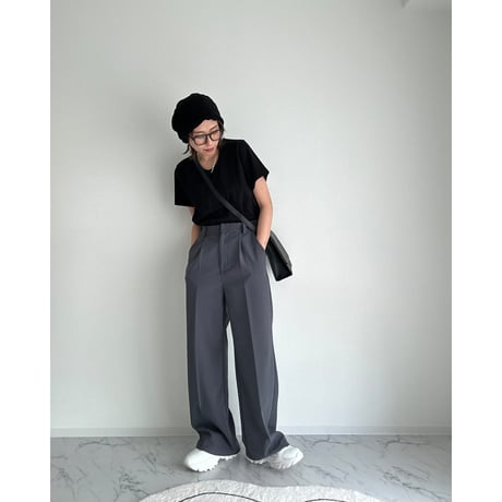 tuck straight slacks【K2-242310】