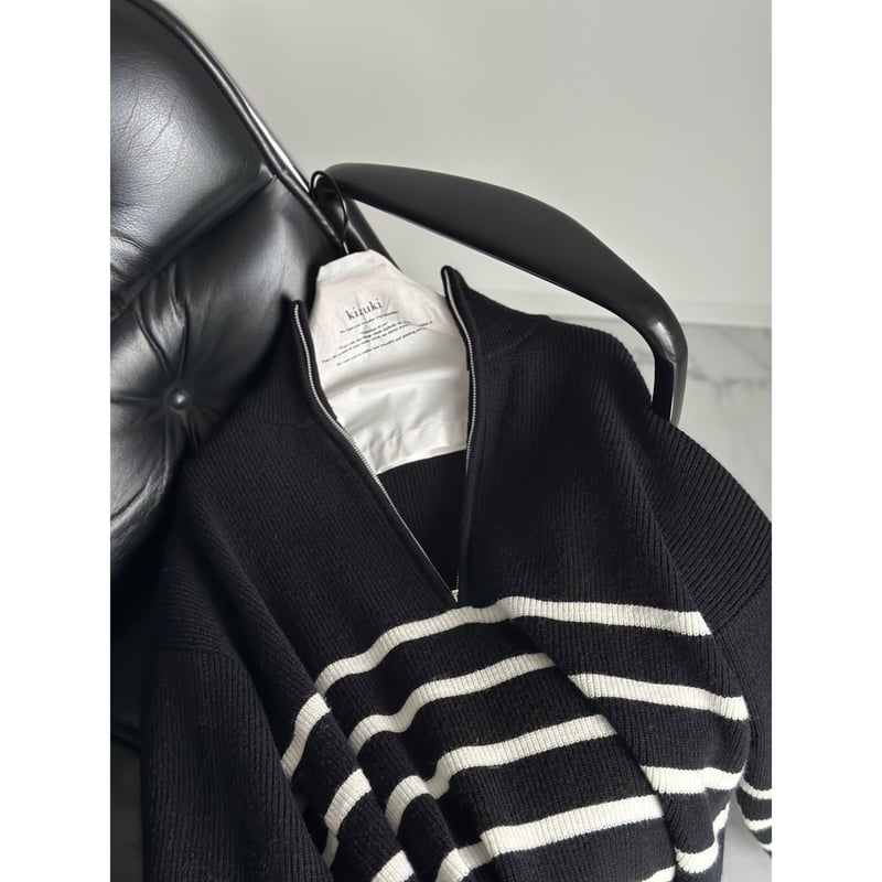 half zip border knit【K1-234131】 | kizuki half zip border knit【K1-234131】 | kizuki