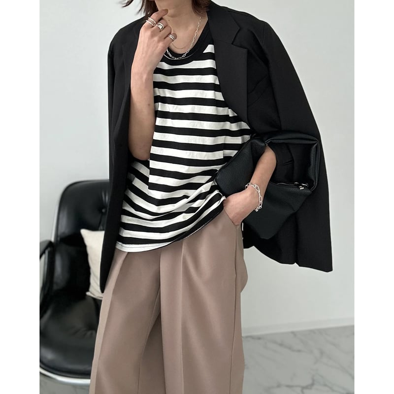 ひときっき border loose tank top【K2-242142】 | kizuki