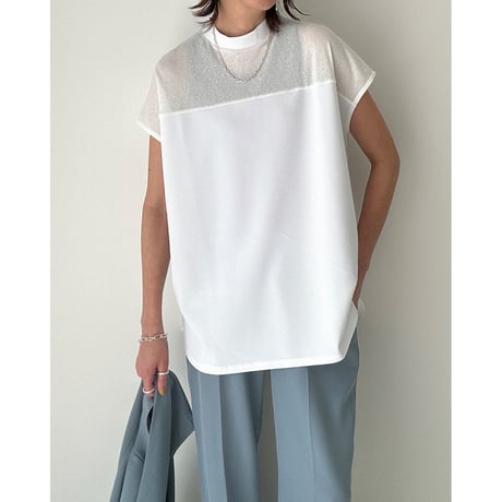 offneck georgette tee【K2-242137】