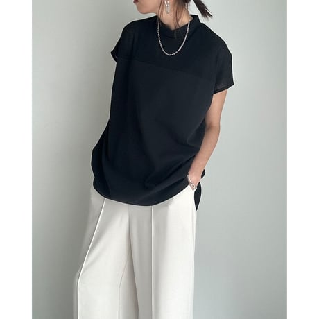 offneck georgette tee【K2-242137】