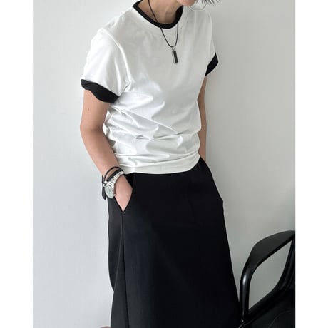 layered bicolor tee【K2-251146】