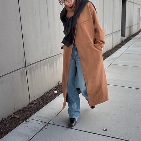 stand collar suede coat【K5-254211】