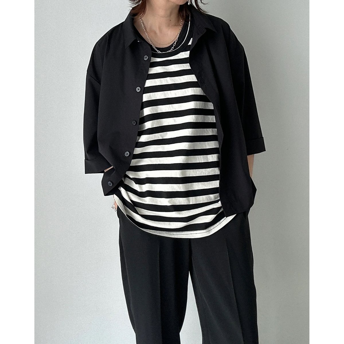 葱　オーダーページ border loose tank top【K2-242142】 | kizuki