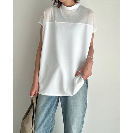 offneck georgette tee【K2-242137】