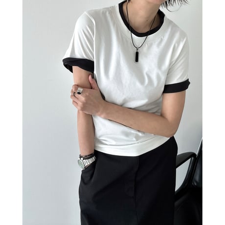 layered bicolor tee【K2-251146】