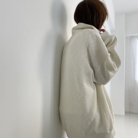 henry neck loose knit【K2-22318】