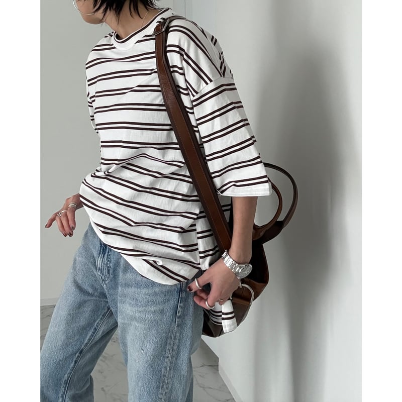 random border tee【K2-261160】 | kizuki