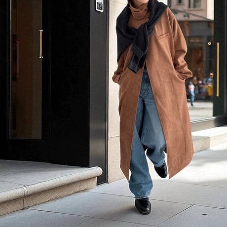 stand collar suede coat【K5-254211】