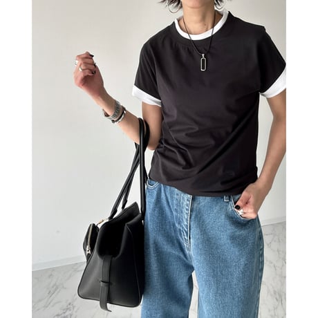 layered bicolor tee【K2-251146】