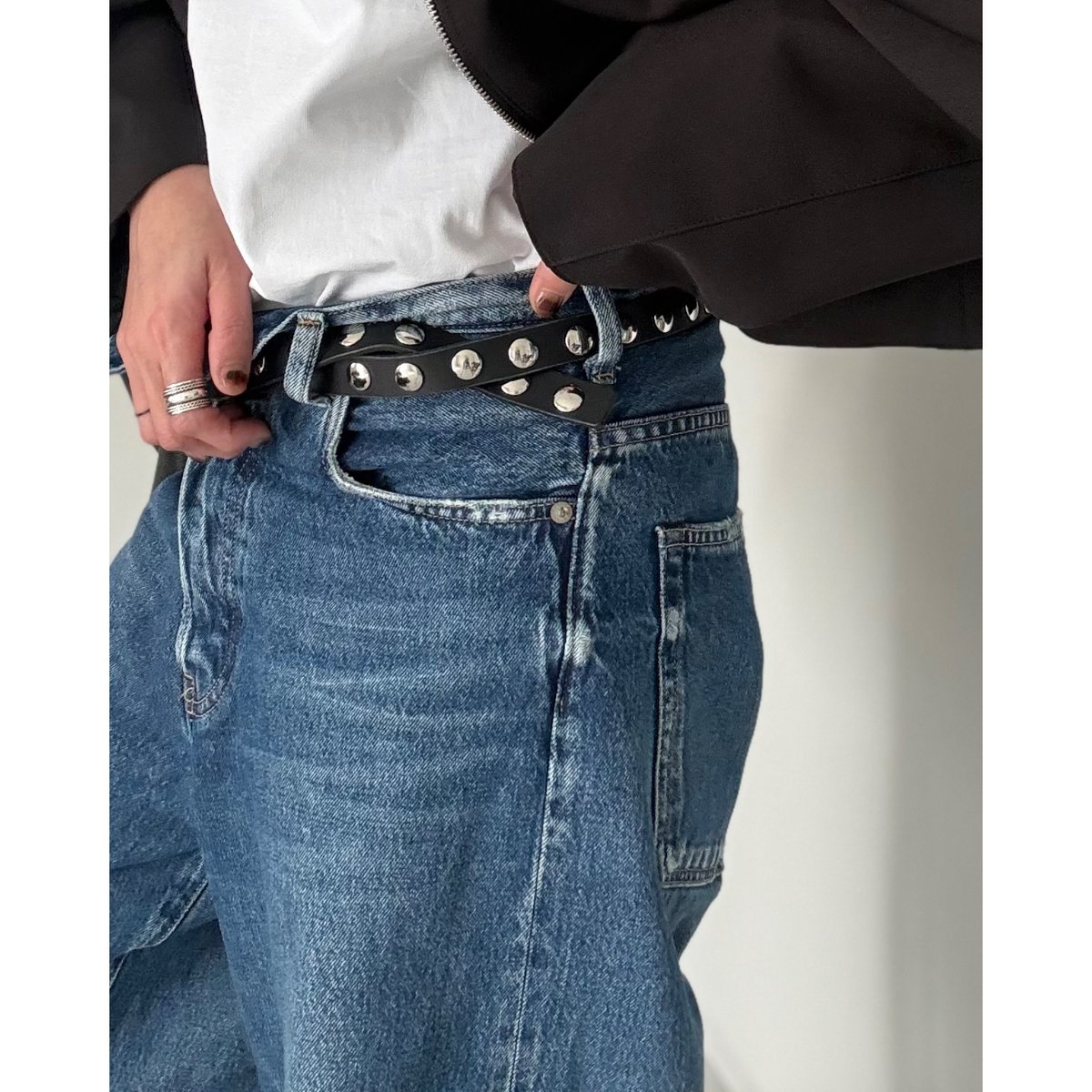 studs belt W.C.L.C スタッズベルト FULL COUNT “Umbrella Studs Belt” by Zip Stevenson HTC Cow Hide