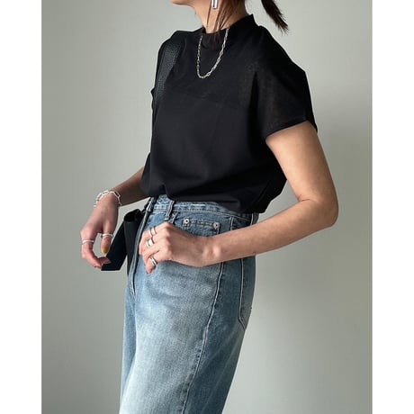 offneck georgette tee【K2-242137】