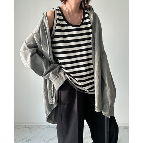 border loose tank top【K2-242142】
