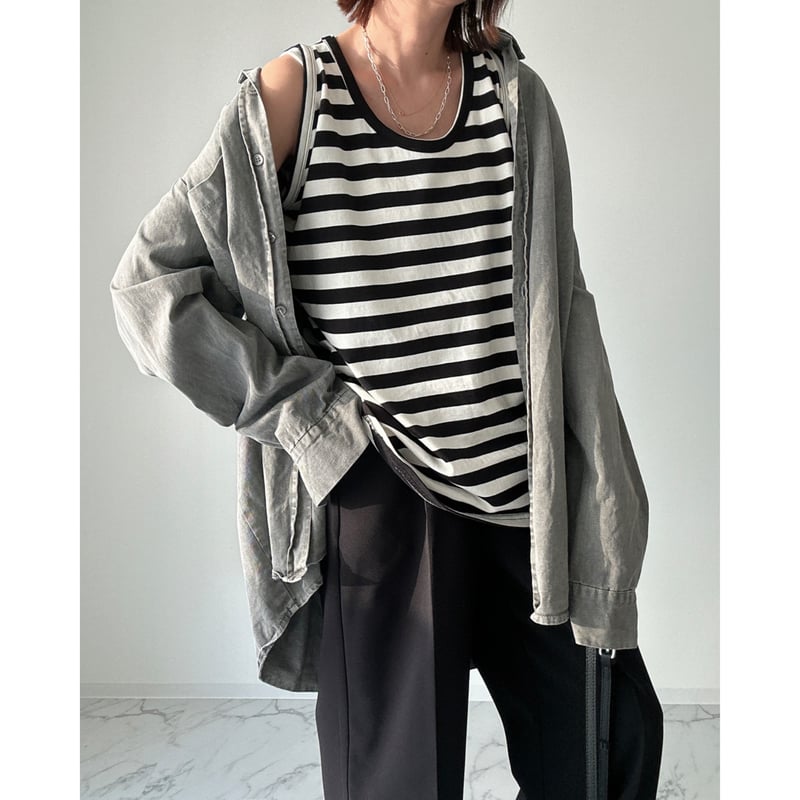 border loose tank top【K2-242142】 | kizuki