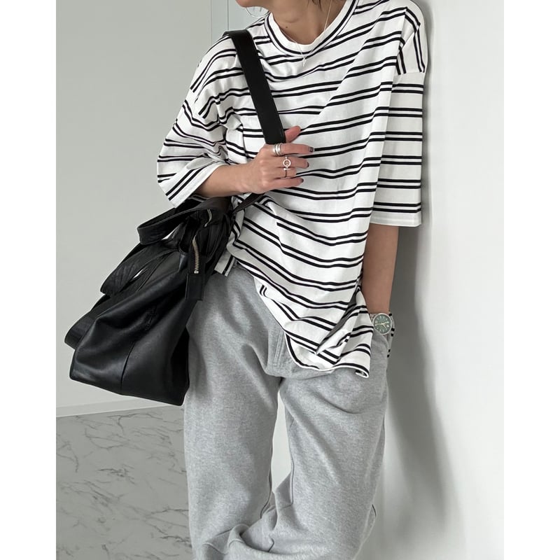 random border tee【K2-261160】 | kizuki