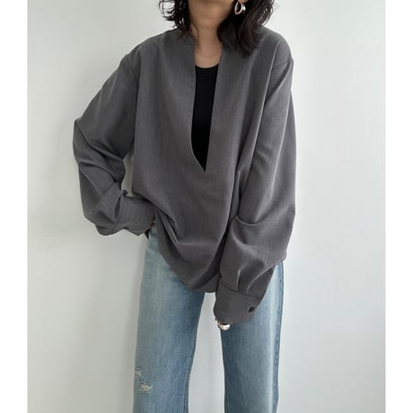 sharp slit blouse【K1-234126】