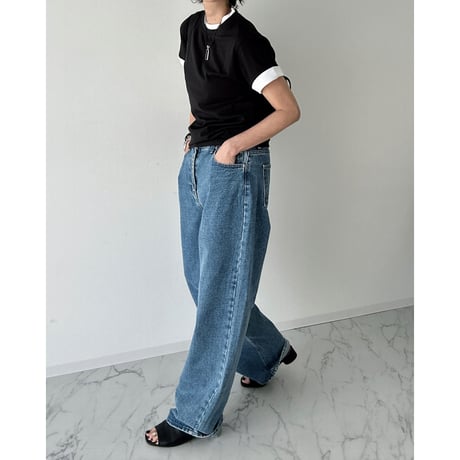 layered bicolor tee【K2-251146】