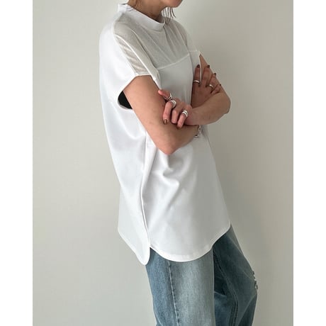 offneck georgette tee【K2-242137】