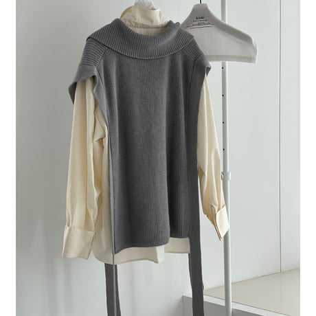 plus one knit vest【K2-223111】