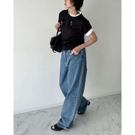 layered bicolor tee【K2-251146】