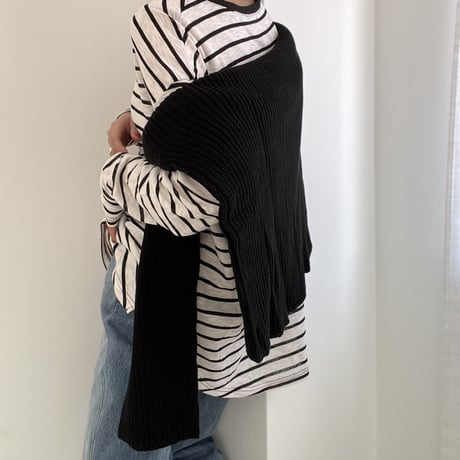 cotton  slab border tee【K2-231113 】