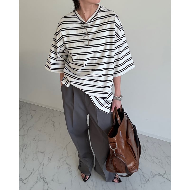 random border tee【K2-261160】 | kizuki